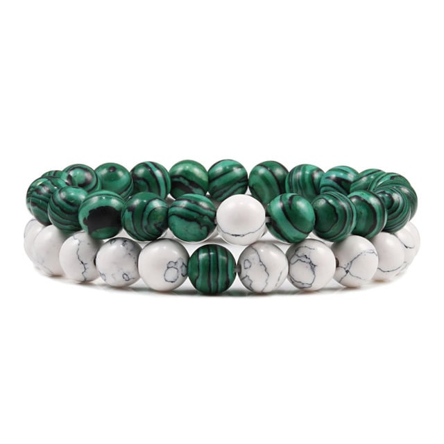 Bracelet DUO "Harmonie et Clarté" en Malachite