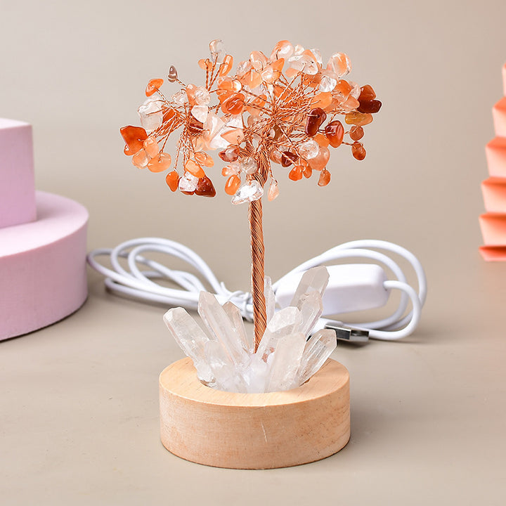 Lampe Arbre de Cristal Blanc Naturel