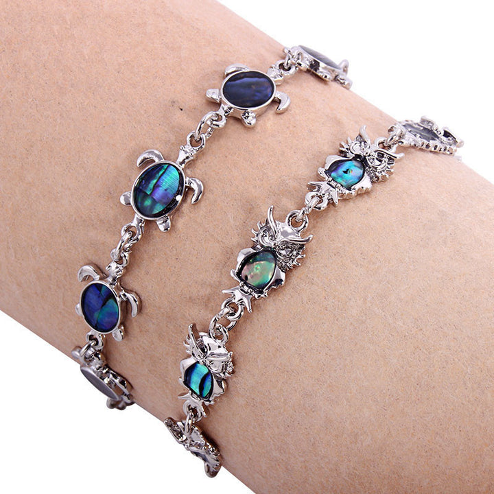 Turtle owl shell bracelet