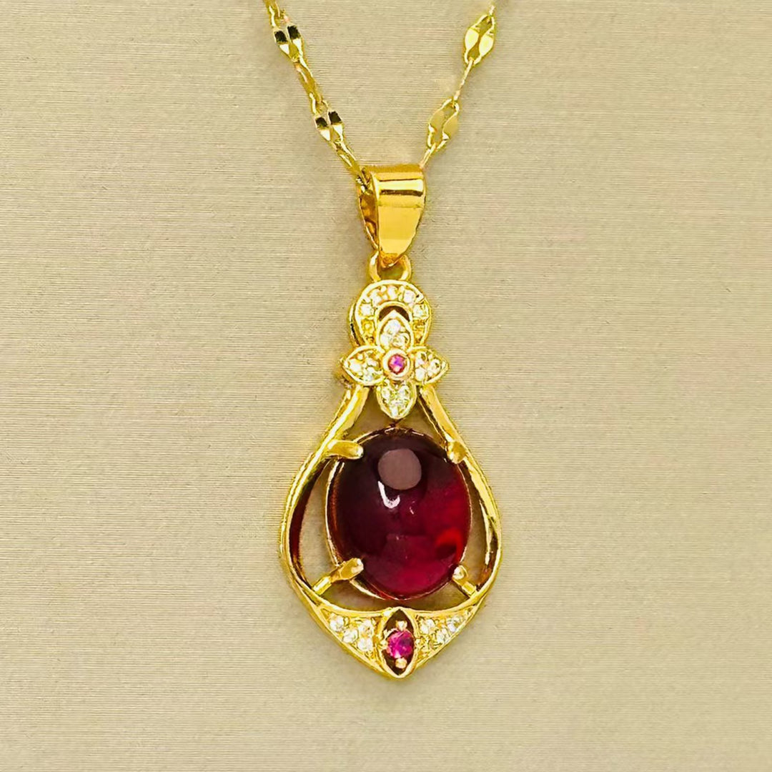 Rose Gold Diamond Necklace Natural Jade Jasper Pendant Fashion Hetian Jade Necklace Jade Pendant Necklace Female Wholesale