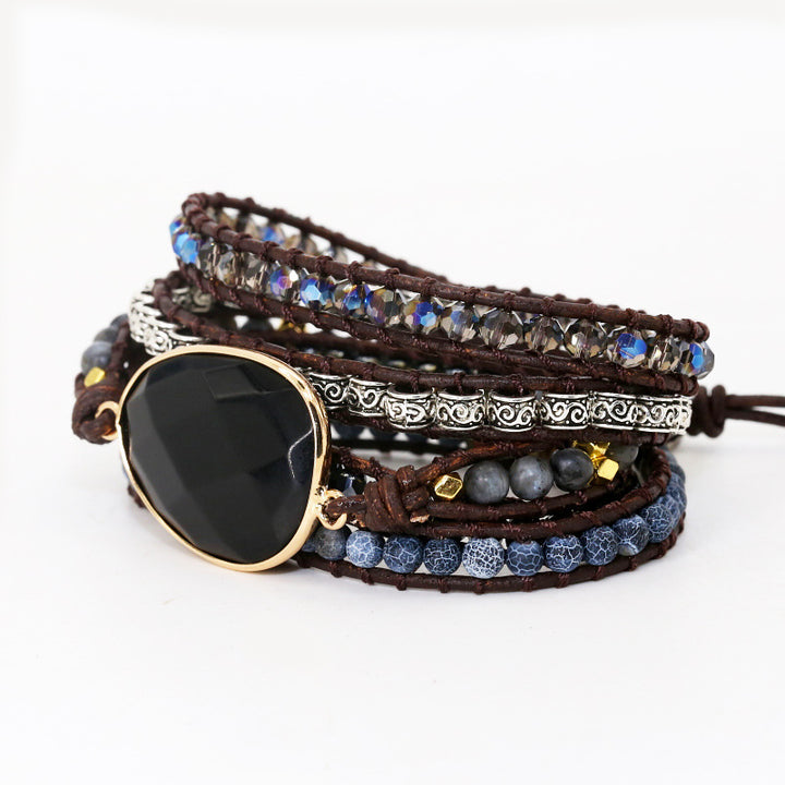 Bracelet Wrap en Pierre d’Onyx