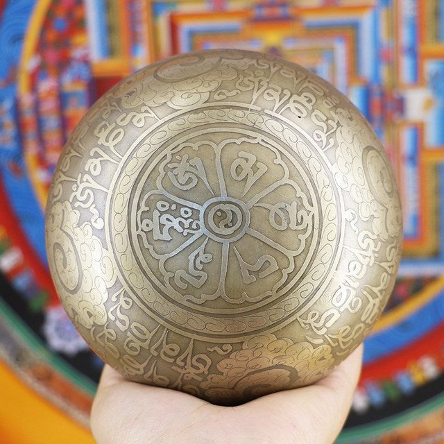 Bol Chantant Bouddha Fait Main – Cuivre Tibétain pour Méditation & Équilibre Intérieur