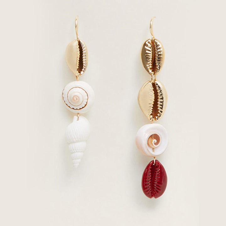 Natural shell alloy earrings