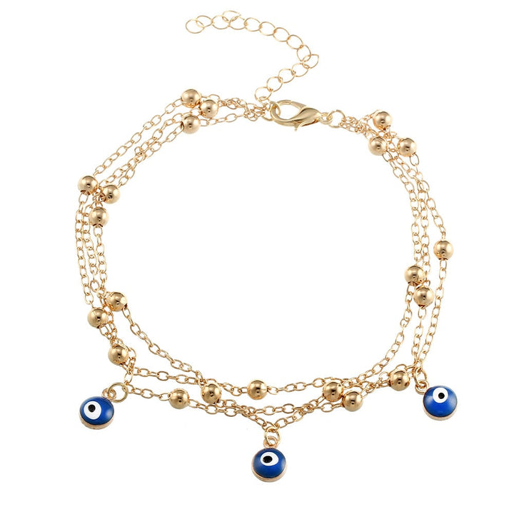 Bracelet de Cheville "Connexion à la Terre" en Oeil Bleu