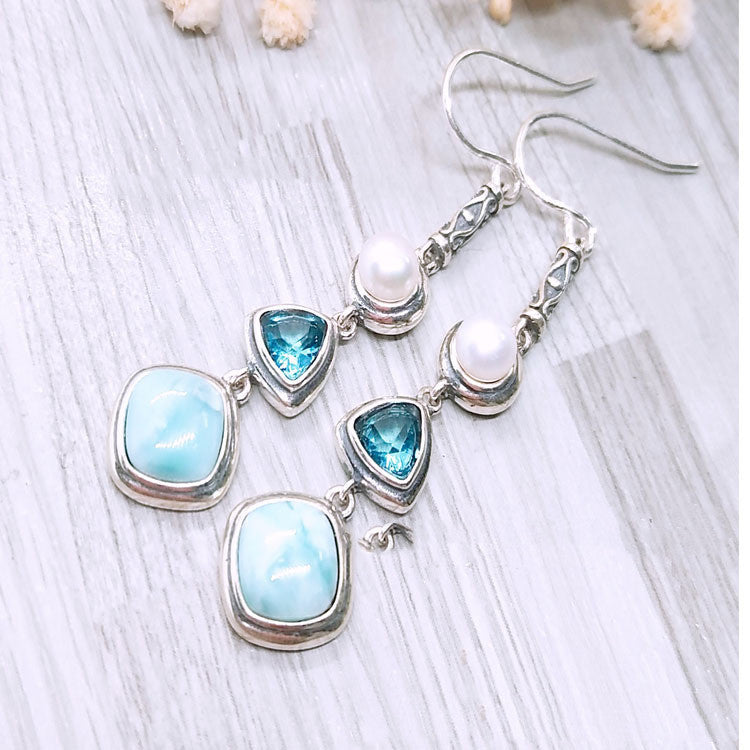 Boucles d’Oreilles "Éclat Marin"
