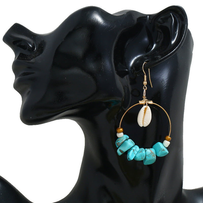 Shell Starfish Asymmetric Earrings
