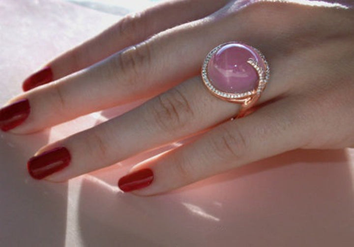 Bague "Lune Rose Éternelle"