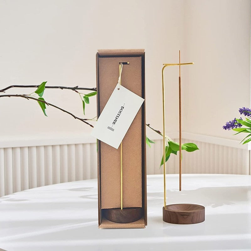 Brûleur d’Encens Suspendu en Bois de Noyer