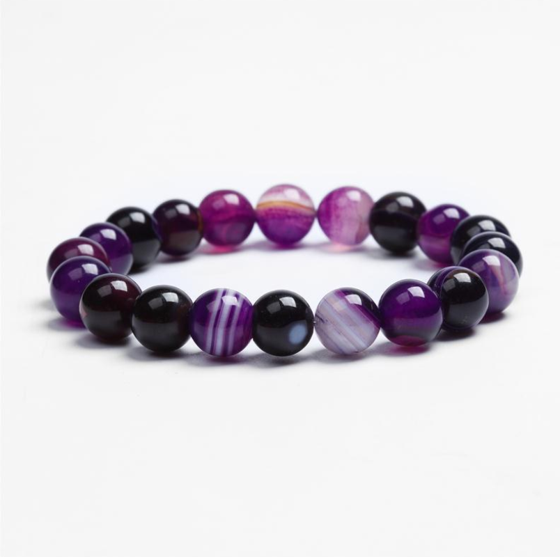 Bracelet "Paix Intérieure" en Agate Violette