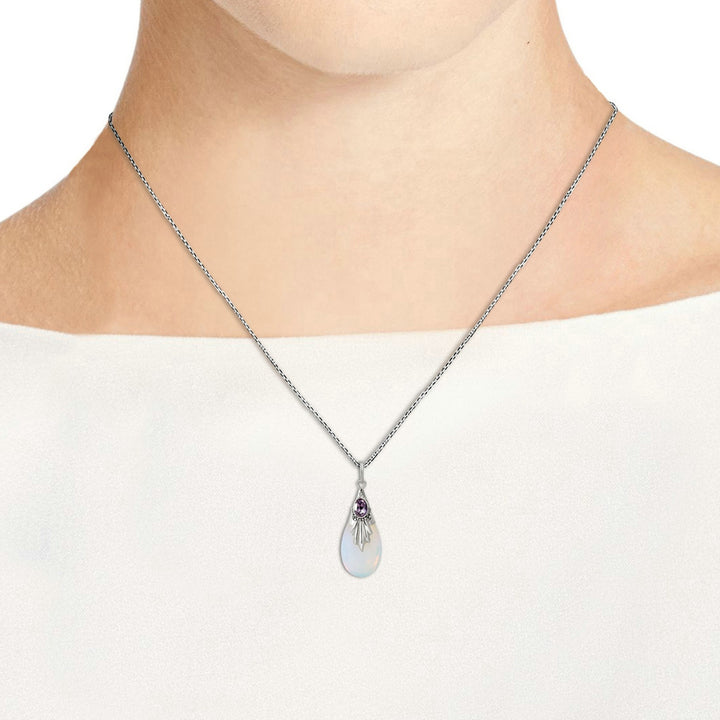 Collier Pendentif Pierre de Lune en Goutte