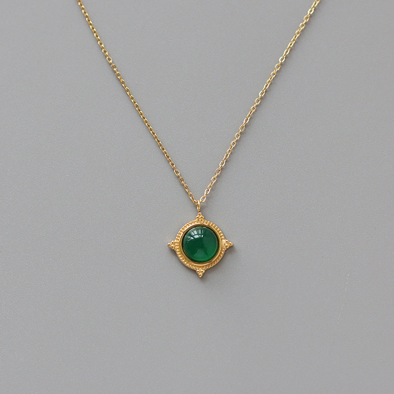 Collier Étoilé en Agate Verte