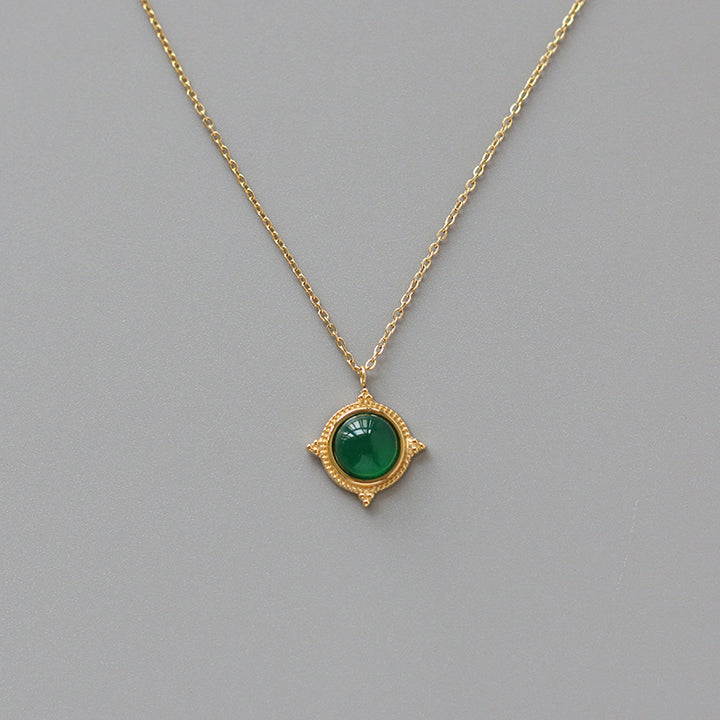 Collier Étoilé en Agate Verte