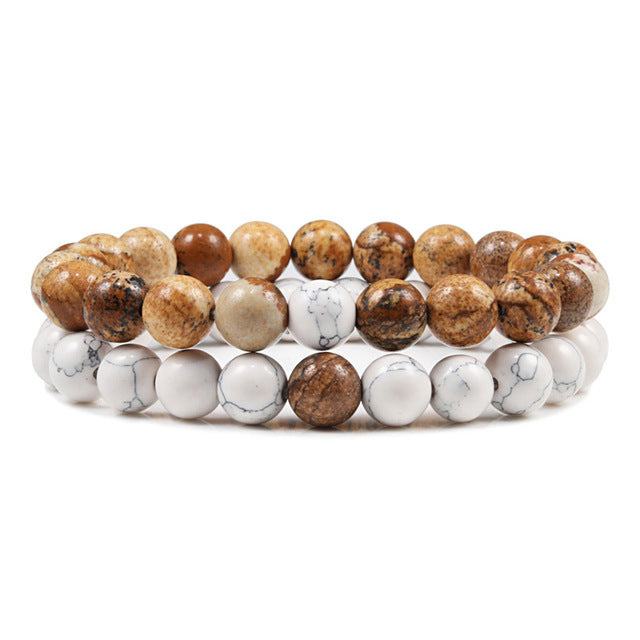 bracelet DUO "Stabilité et Ancrage" en Jaspe Paysage