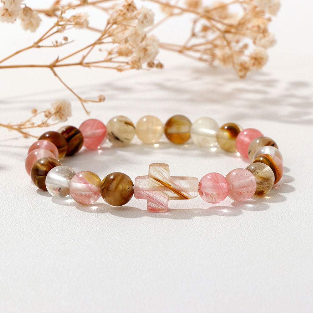 Bracelet "Équilibre Masculin et Féminin" en Agate et Pierre de Lune