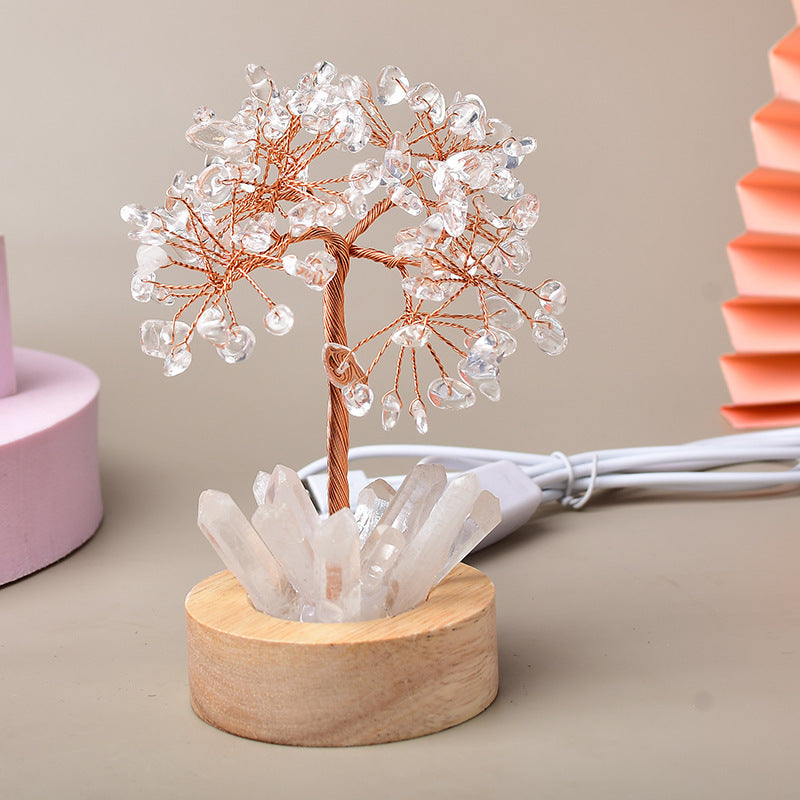 Lampe Arbre de Cristal Blanc Naturel
