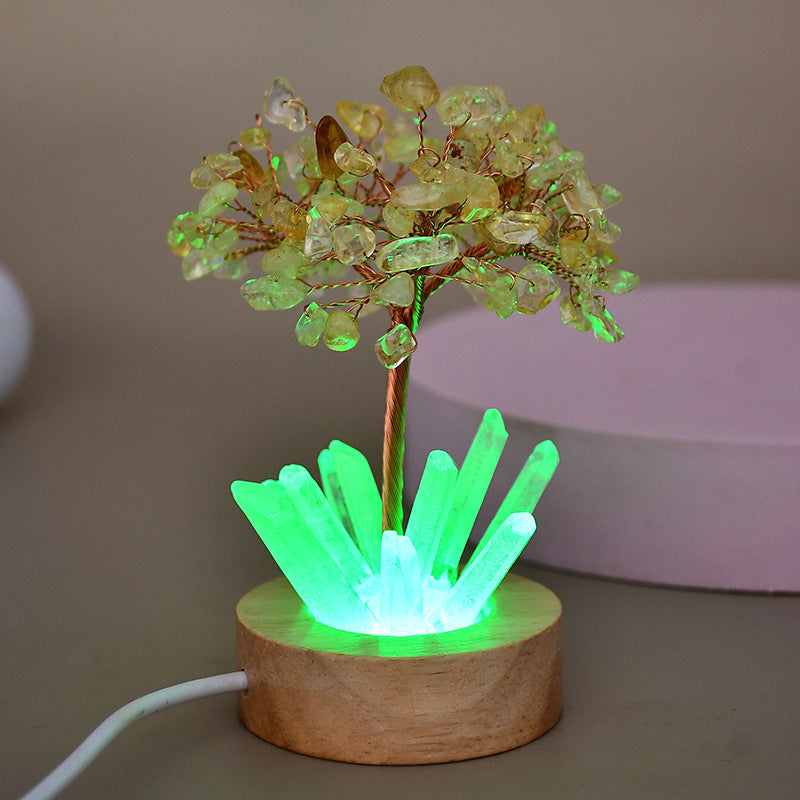 Lampe Arbre de Cristal Blanc Naturel