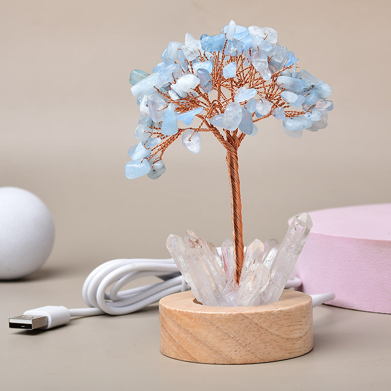 Lampe Arbre de Cristal Blanc Naturel