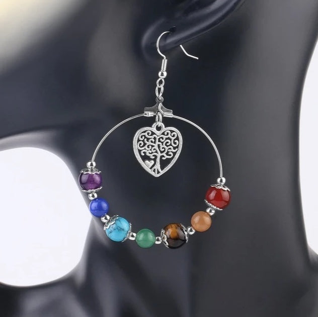 Boucles d’Oreilles "Énergie Chakra" – Pierres Naturelles & Harmonie Intérieure