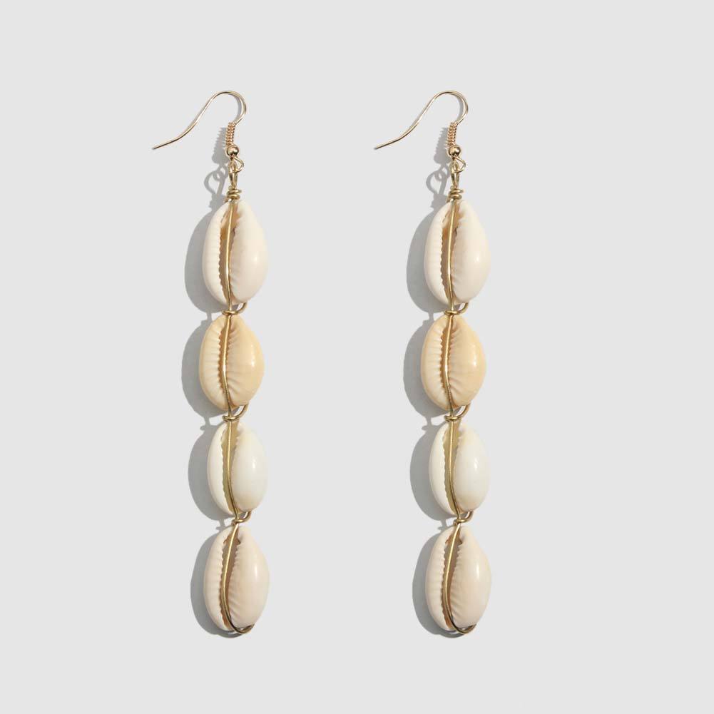 Natural shell alloy earrings