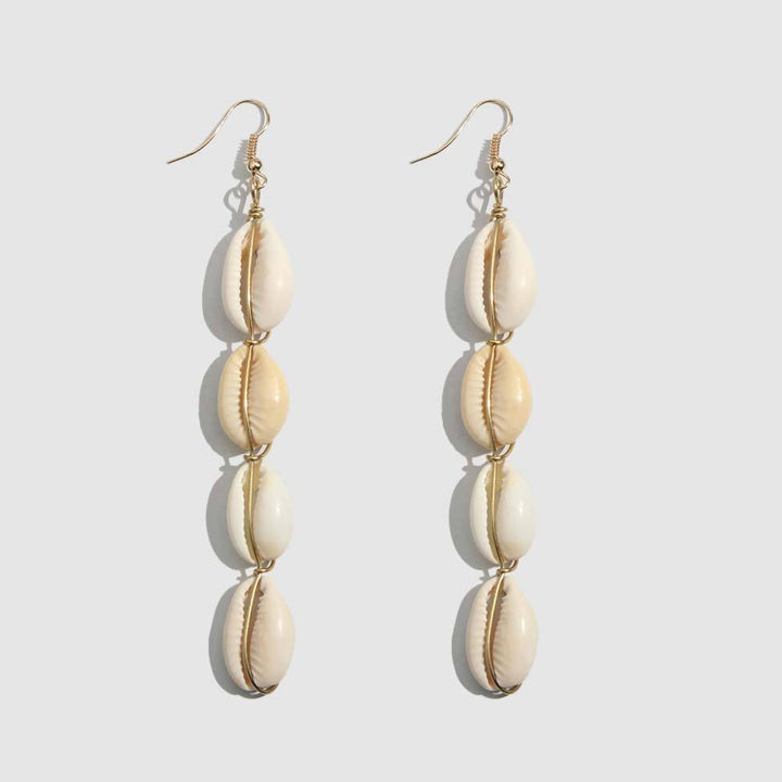 Natural shell alloy earrings