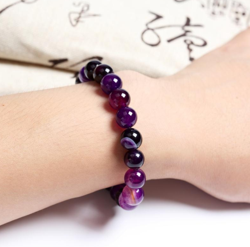 Bracelet "Paix Intérieure" en Agate Violette