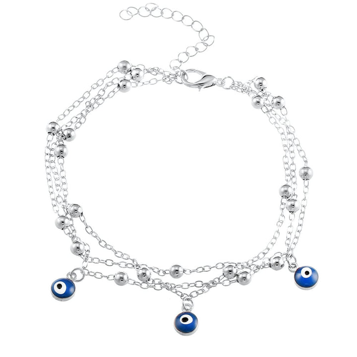 Bracelet de Cheville "Connexion à la Terre" en Oeil Bleu