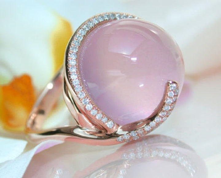 Bague "Lune Rose Éternelle"