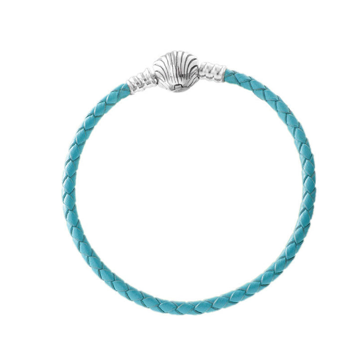 Leather ocean shell bracelet