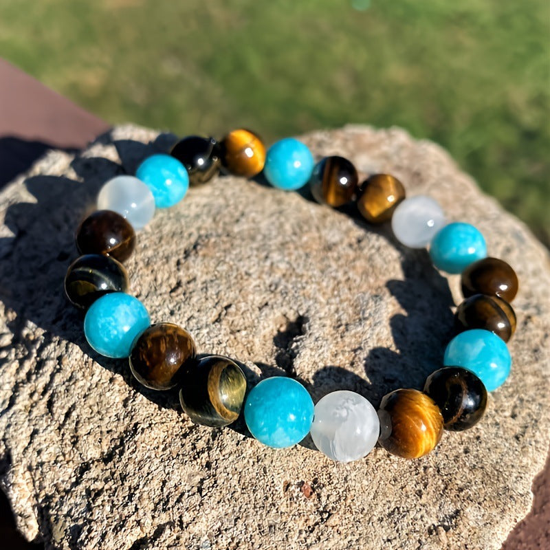 Bracelet "Destin" en Œil de Tigre Bleu