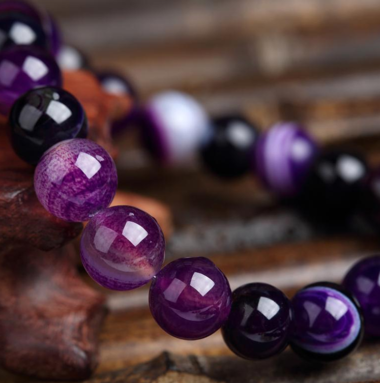 Bracelet "Paix Intérieure" en Agate Violette