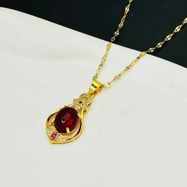 Rose Gold Diamond Necklace Natural Jade Jasper Pendant Fashion Hetian Jade Necklace Jade Pendant Necklace Female Wholesale