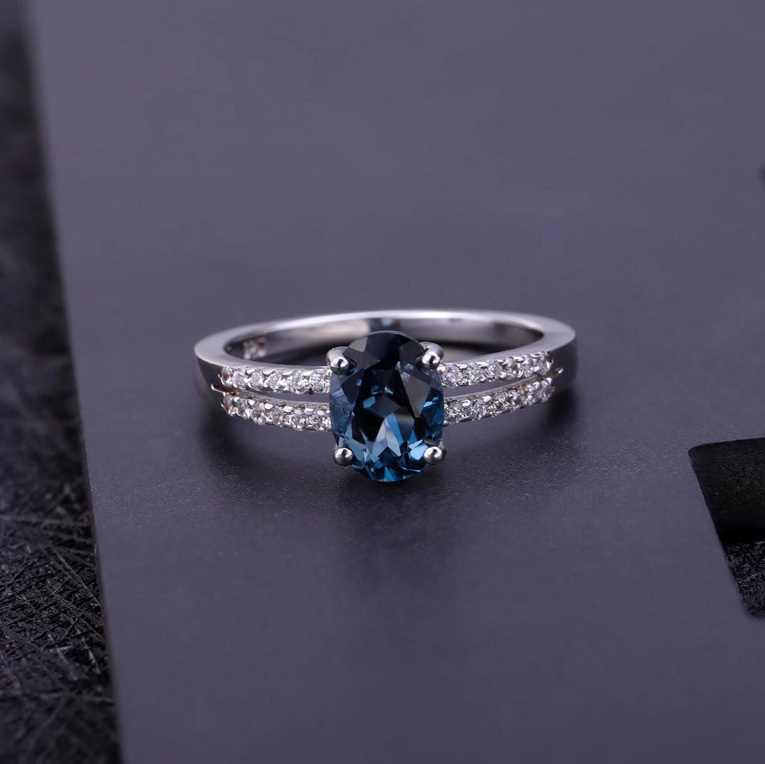 Bague « Éclat de l’Océan » en Topaze Naturelle