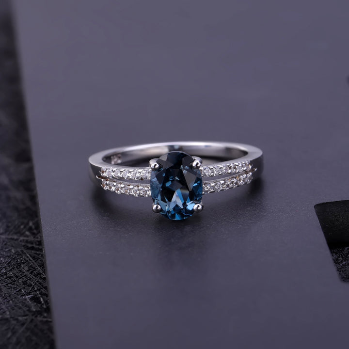 Bague « Éclat de l’Océan » en Topaze Naturelle