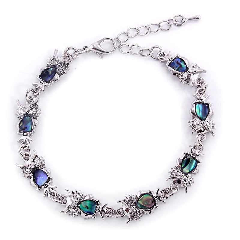 Turtle owl shell bracelet