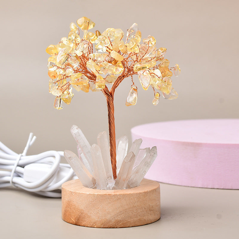Lampe Arbre de Cristal Blanc Naturel