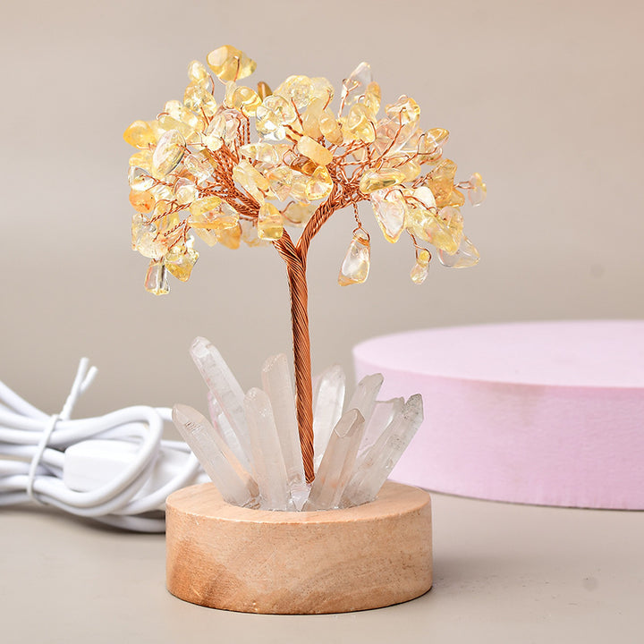 Lampe Arbre de Cristal Blanc Naturel
