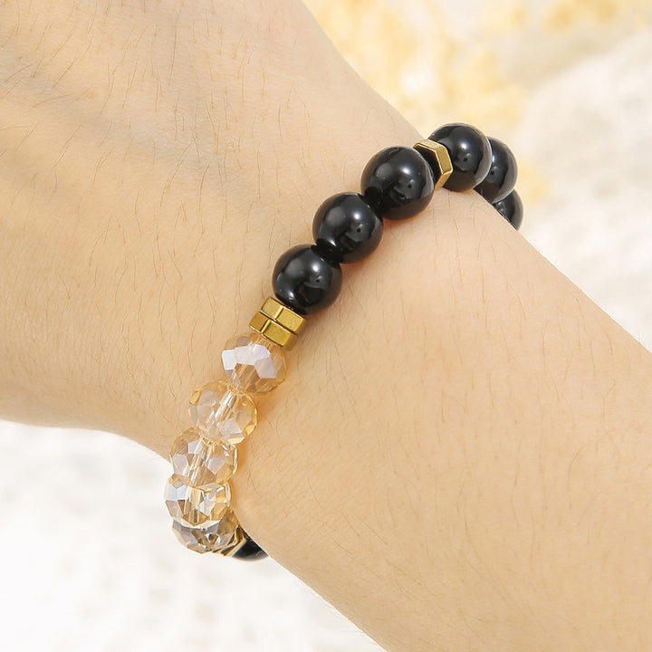 Bracelet "Prospérité" en Citrine et Quartz Doré