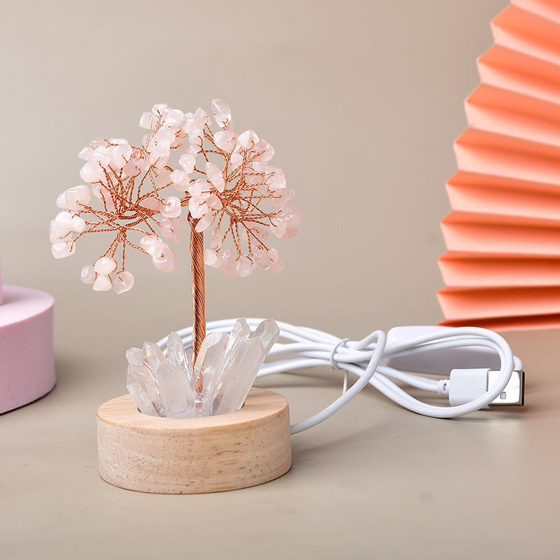 Lampe Arbre de Cristal Blanc Naturel