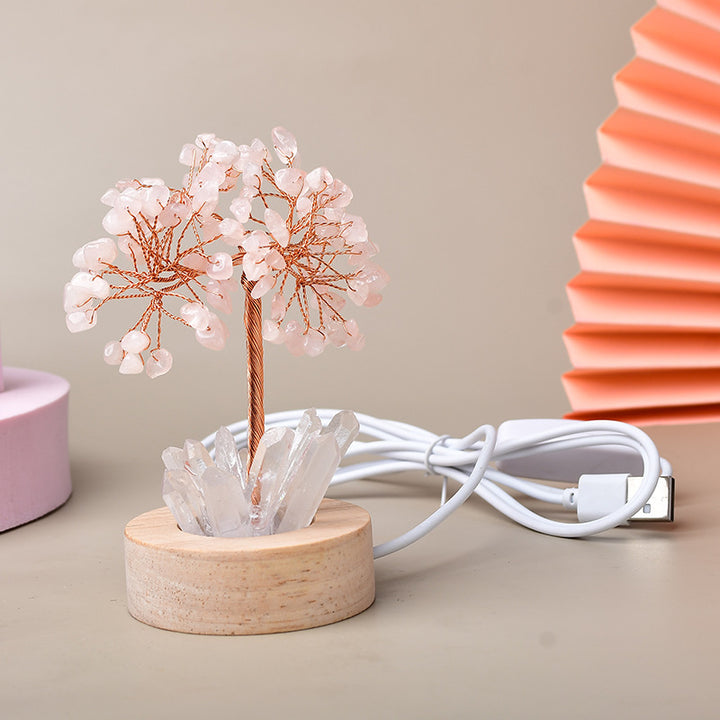 Lampe Arbre de Cristal Blanc Naturel