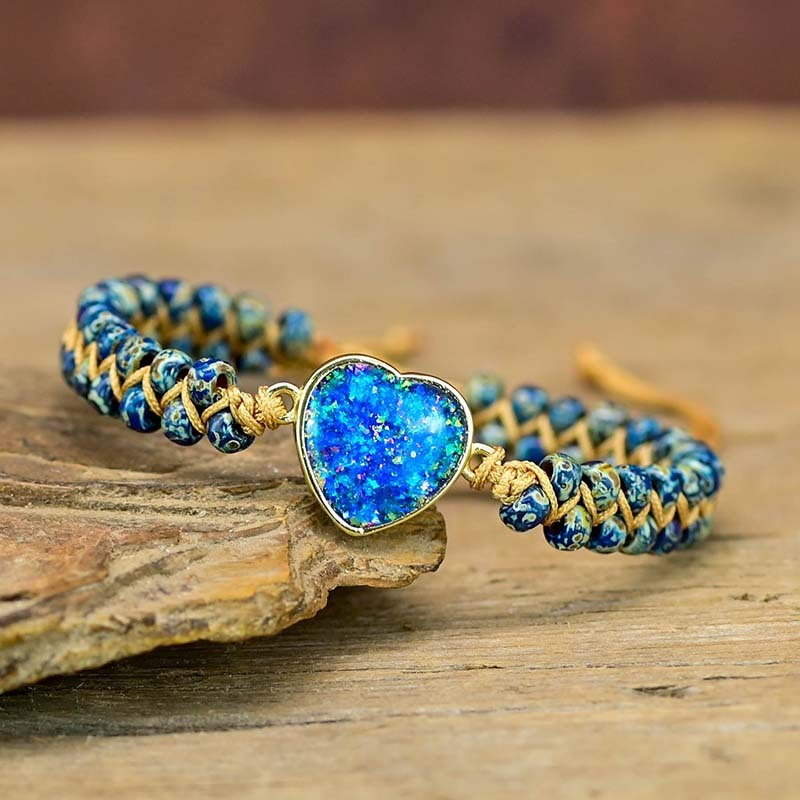 Bracelet "Éclat d’Océan" en Opale Bleue