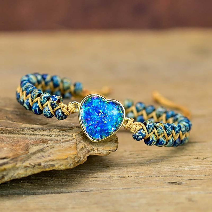 Bracelet "Éclat d’Océan" en Opale Bleue