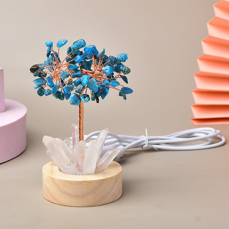 Lampe Arbre de Cristal Blanc Naturel