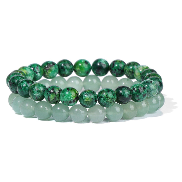 Bracelet "Chance et Prospérité" en Granite et Aventurine verte