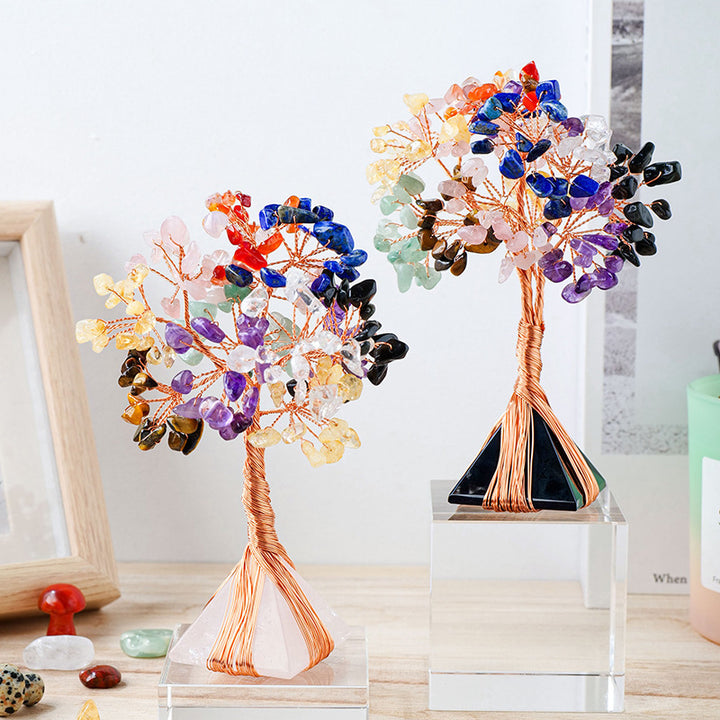 Arbre de Cristal Naturel sur Pyramide