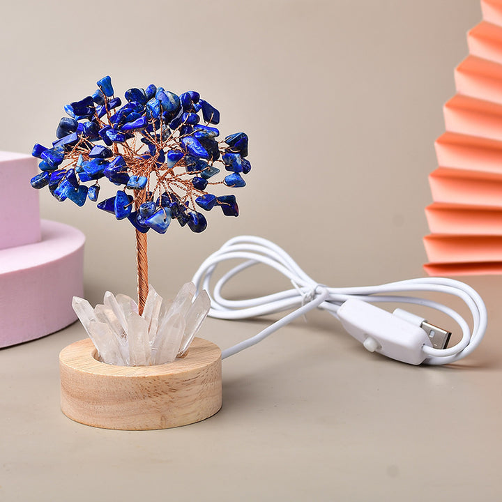 Lampe Arbre de Cristal Blanc Naturel