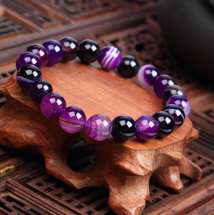 Bracelet "Paix Intérieure" en Agate Violette