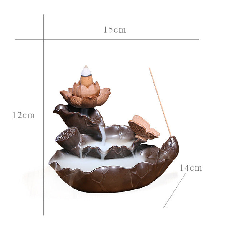 Brûleur d’Encens à Reflux en Céramique – Main du Lotus