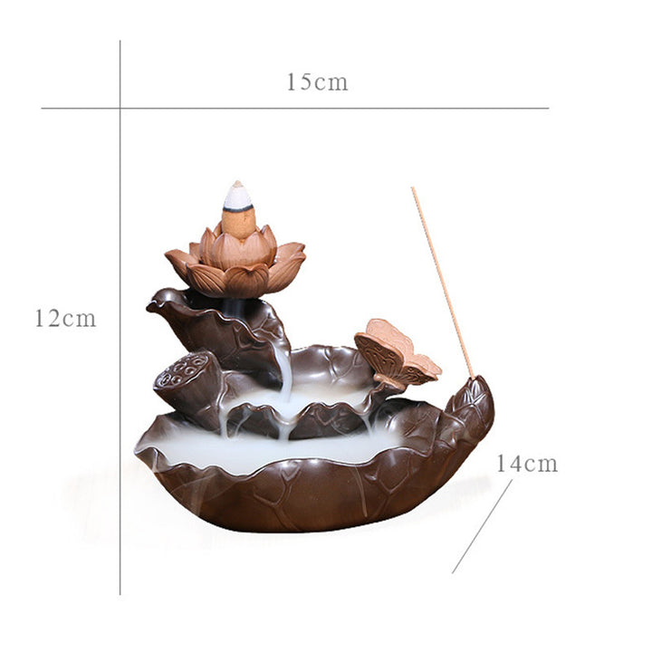 Brûleur d’Encens à Reflux en Céramique – Main du Lotus