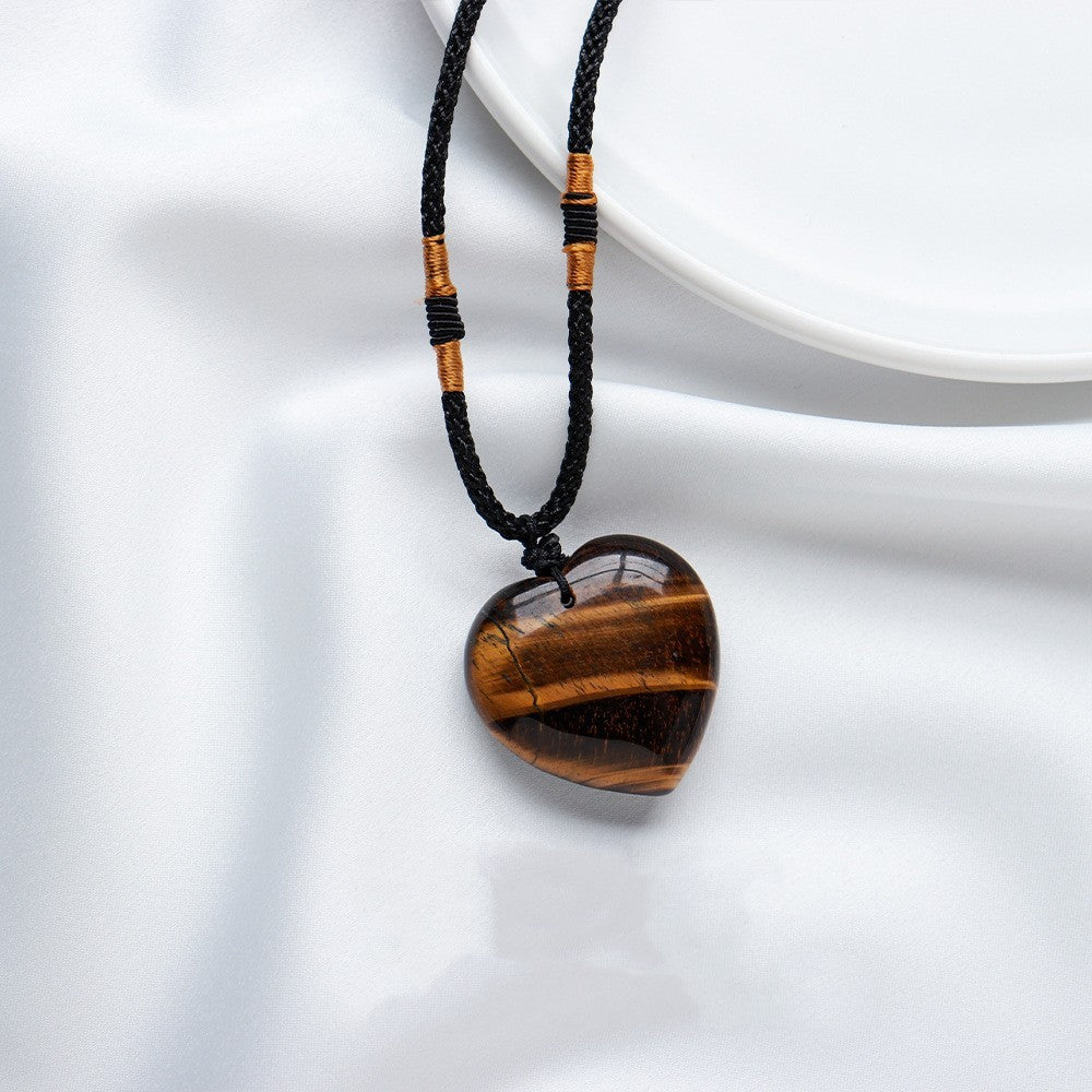Collier Cœur en Œil de Tigre