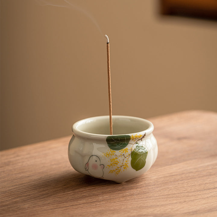 Encensoir en Céramique Peinte à la Main